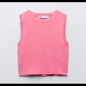 Baby pink ribbed tank top
